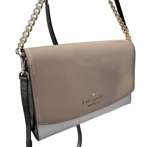 Kate Spade Tan and White Crossbody Bag